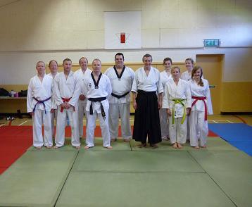 Sensei Reynolds, Master Evans, Mister Ferreira and the senior students